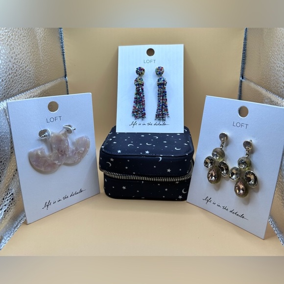LOFT ๐ Pierced Earrings (3sets) with LOFT Jewelry Box, All NWT - Picture 2 of 15